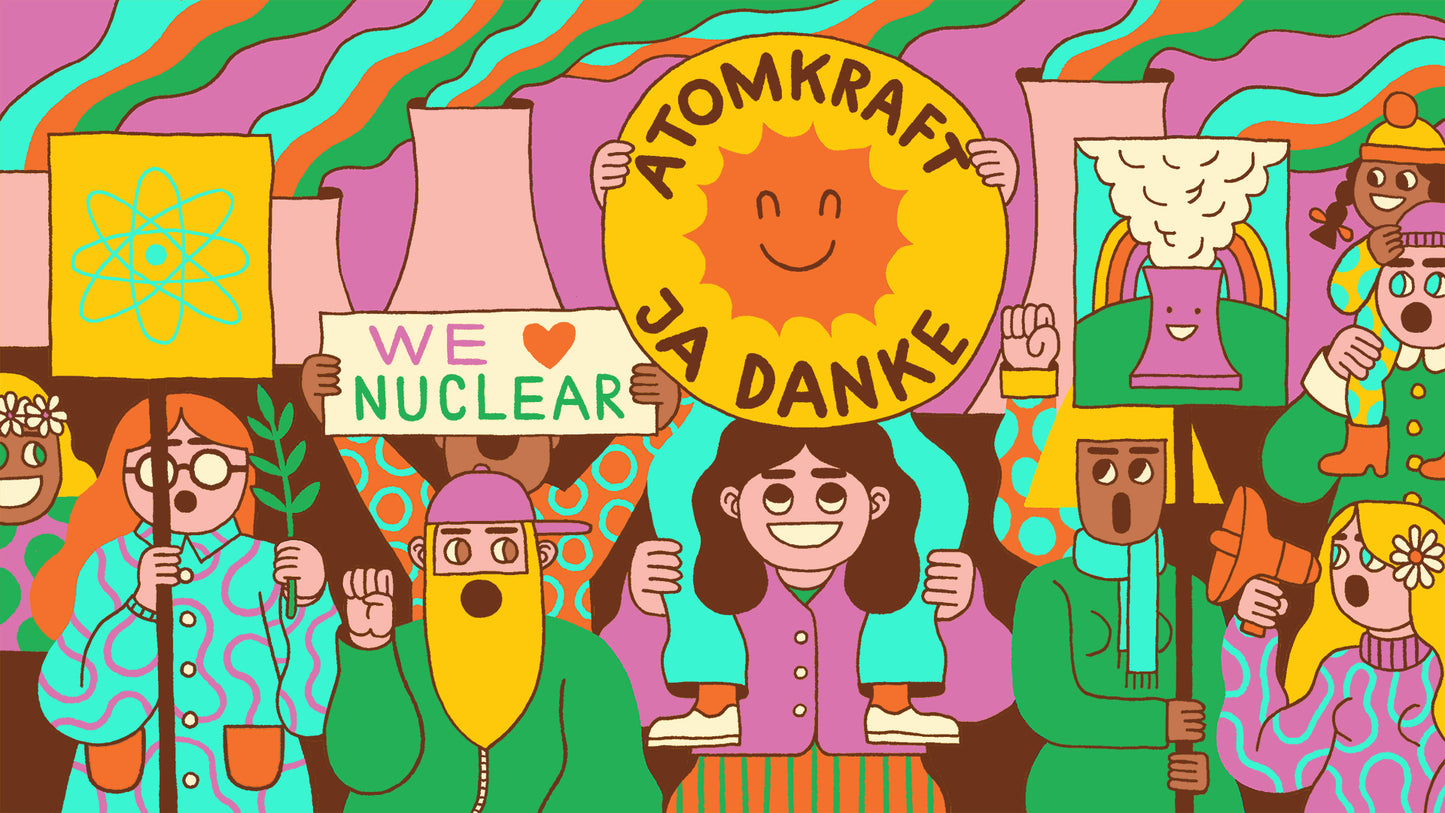 Yes to Nuclear Power – Illustration af Louise Rosenkrands