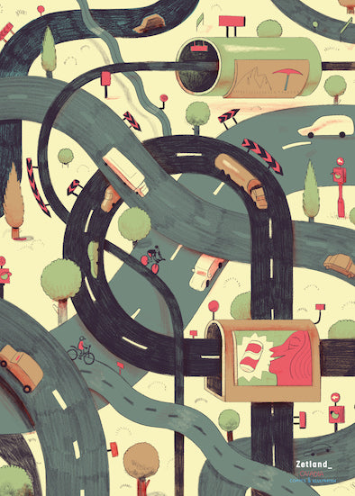 Transport – plakat af Ovadia Benishu