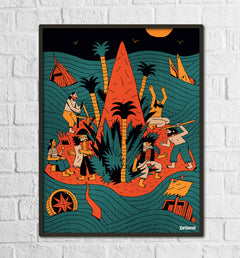 Island - plakat af Victor Vilela